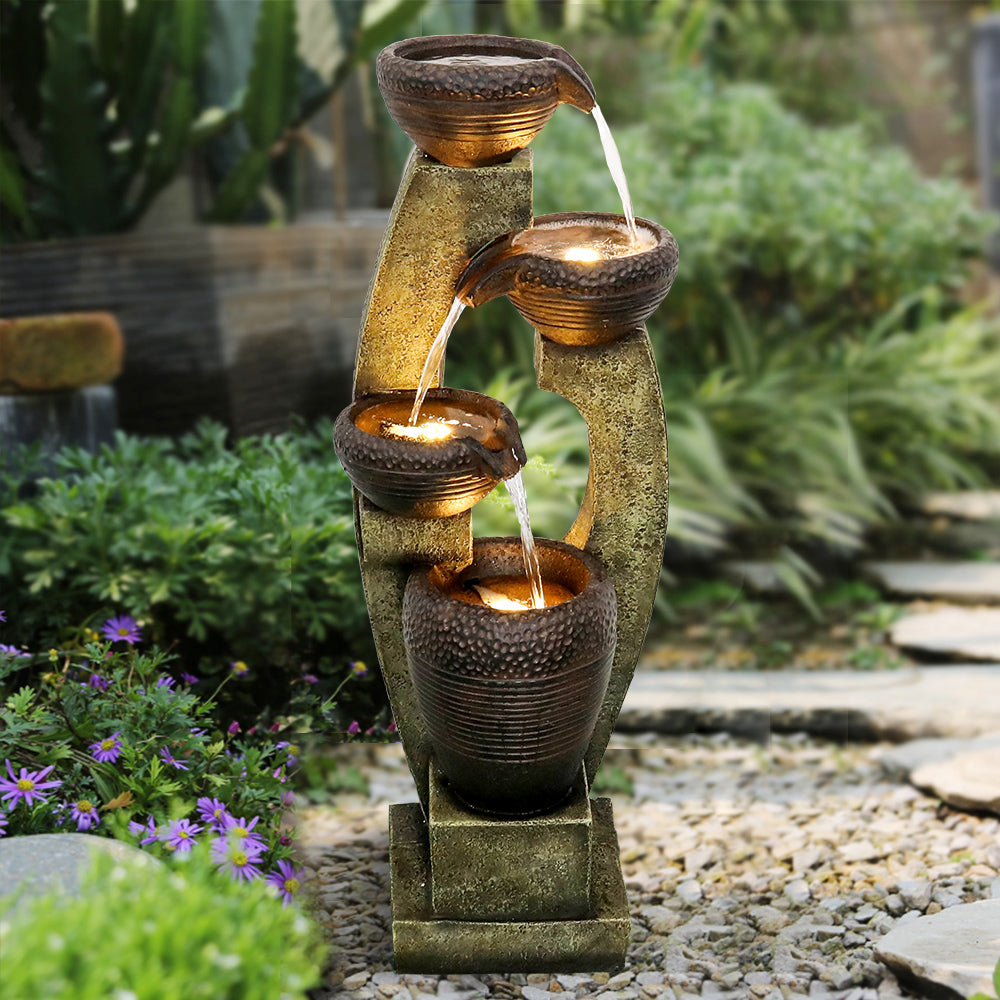 Four-layer basin warm light LED indoor and outdoor decorative water fountain