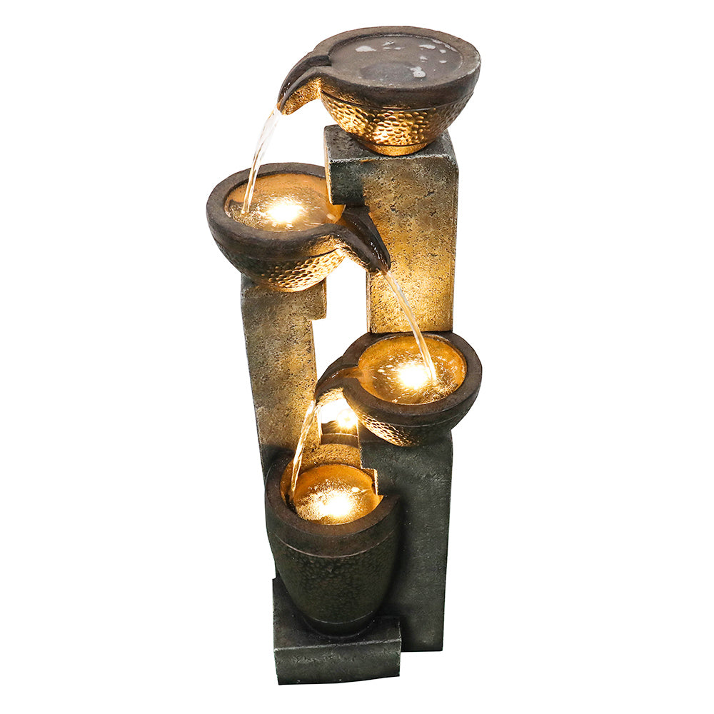 Four-layer warm light pot water fountain