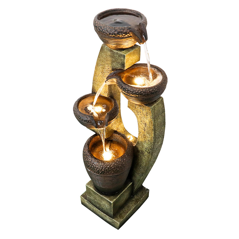 Four-layer basin warm light LED indoor and outdoor decorative water fountain