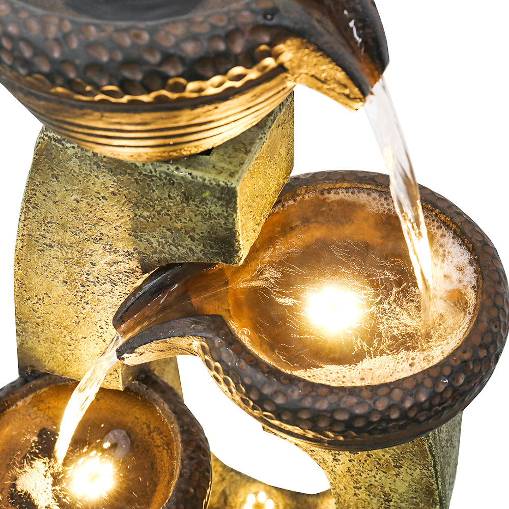 Four-layer basin warm light LED indoor and outdoor decorative water fountain