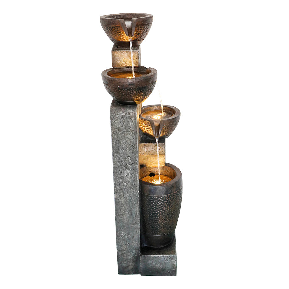 Four-layer warm light pot water fountain