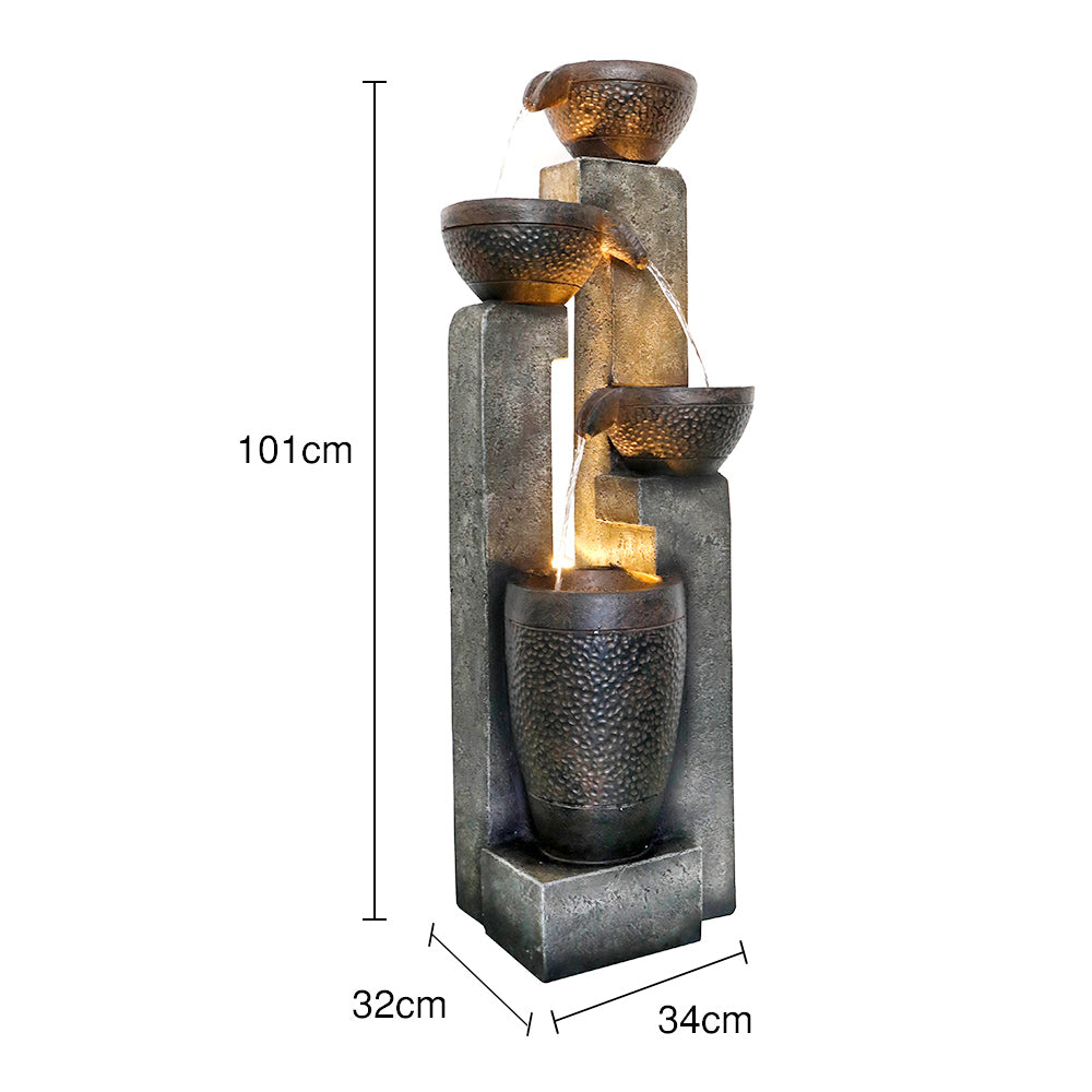 Four-layer warm light pot water fountain