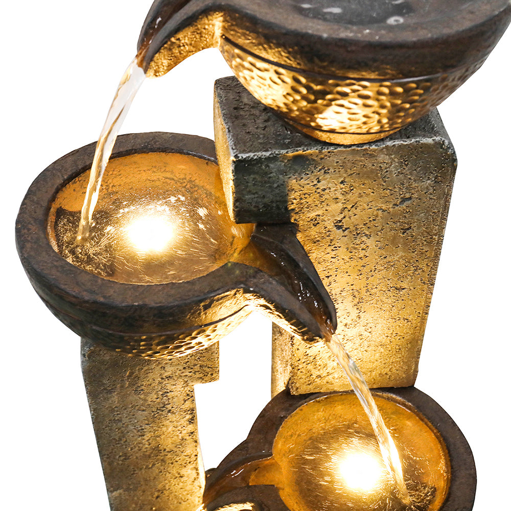 Four-layer warm light pot water fountain