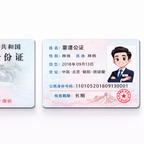 Notarized English translation of Chinese ID card