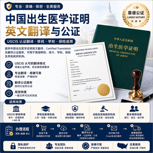 中国出生医学证明英文翻译与公证，Chinese Birth Certificate Certified Translation