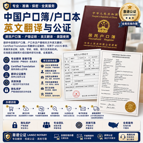 中国户口簿户口本英文翻译与公证，Chinese Household Register Certified Translation