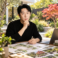 湾区庭院植物设计师正在规划住宅花园植物布局 Bay Area garden designer planning a residential planting design