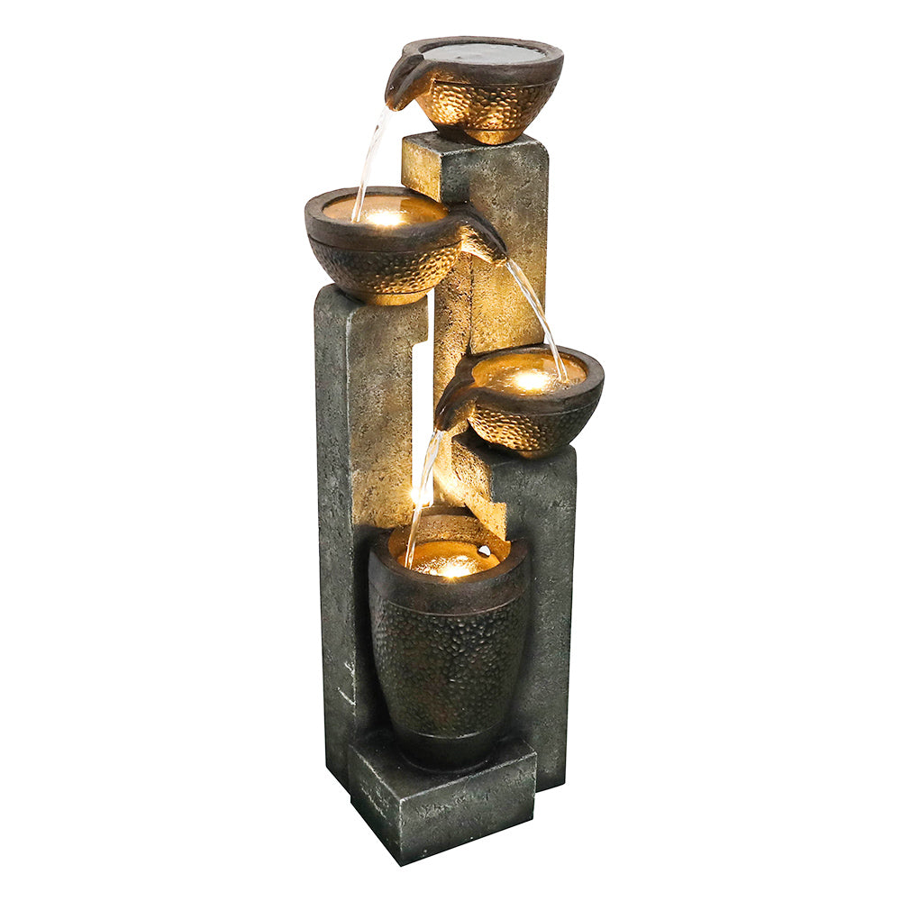 Four-layer warm light pot water fountain