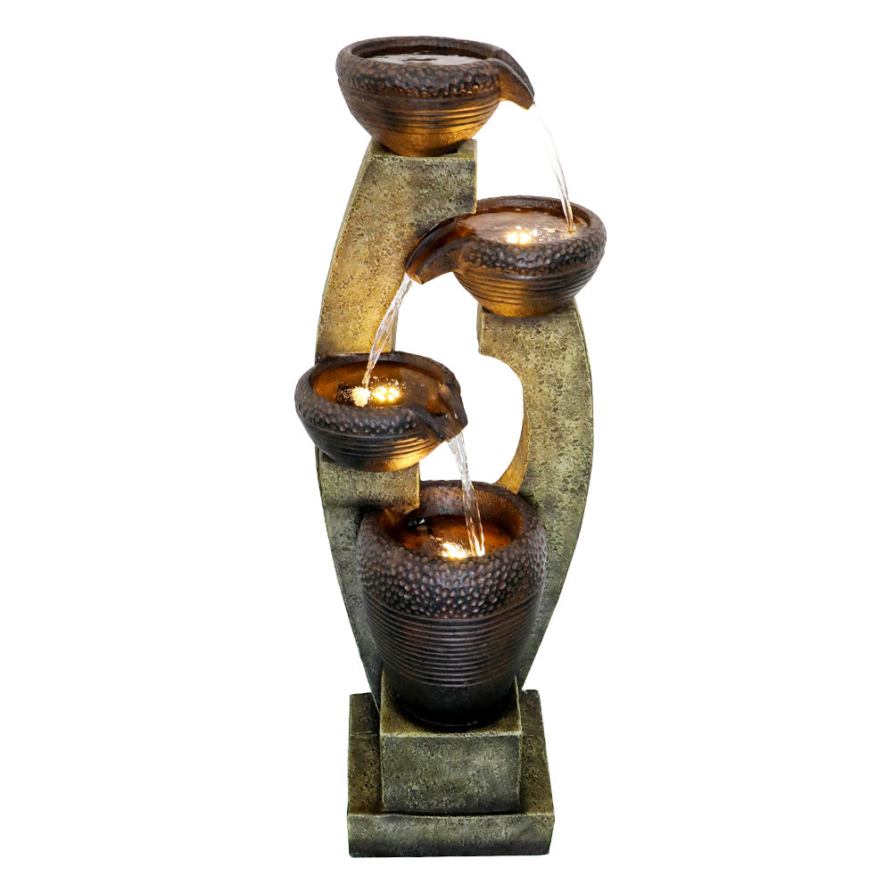 Four-layer basin warm light LED indoor and outdoor decorative water fountain
