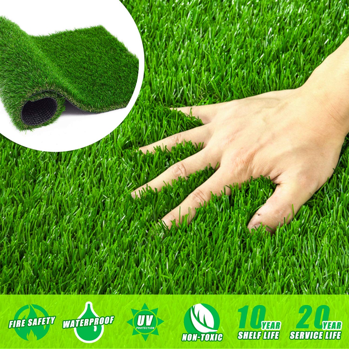 Artificial turf high simulation four-color grass silk custom size can be installed on site free estimate