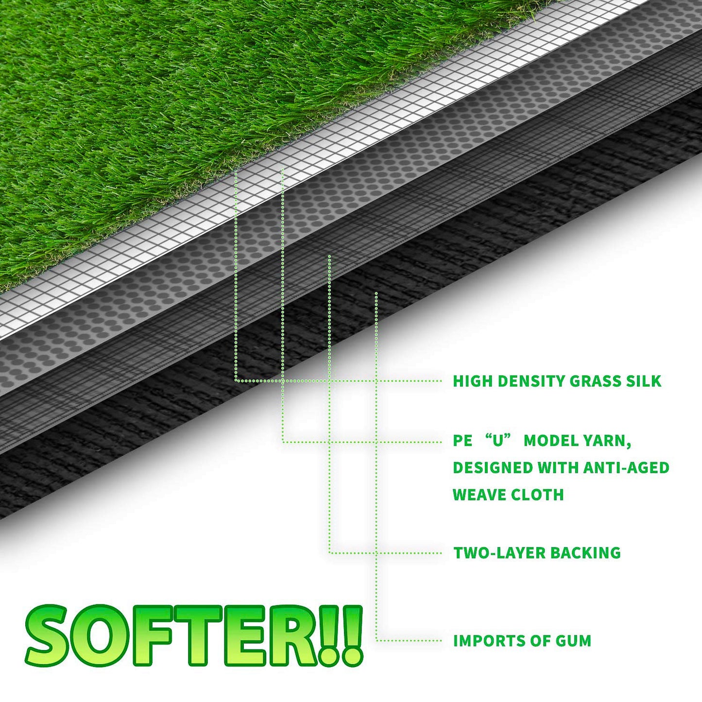 Artificial turf high simulation four-color grass silk custom size can be installed on site free estimate